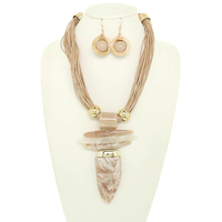 MARBLED SPIKE PENDANT NECKLACE SET